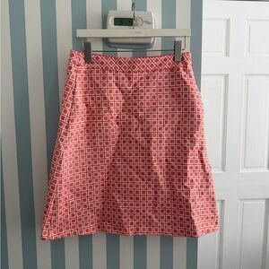 Trina Turk Coral Geometric A-Line Skirt